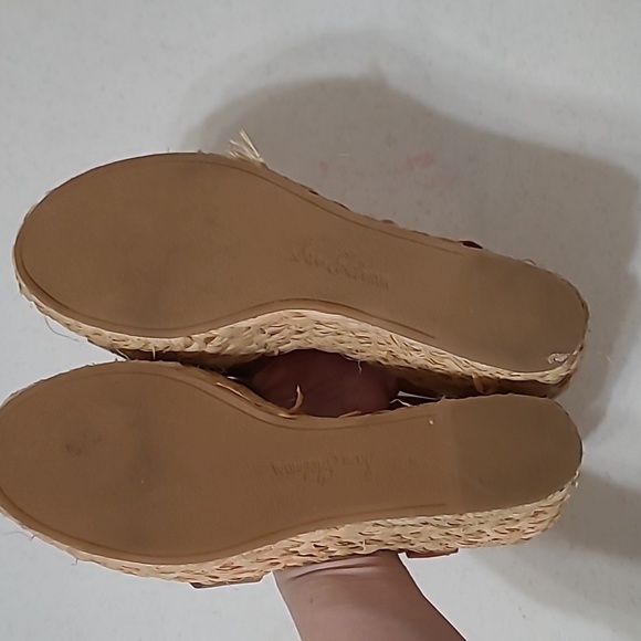 Sam Edelman Darline tan and gold wedge sandals size 10 - Picture 7 of 12